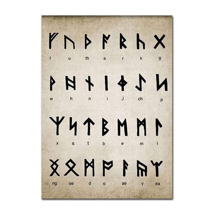 Affiche Viking - Alphabet Runique Beige / 13 x 18 cm