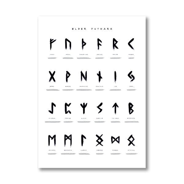 Affiche Viking - Alphabet Runique Blanc / 13 x 18 cm