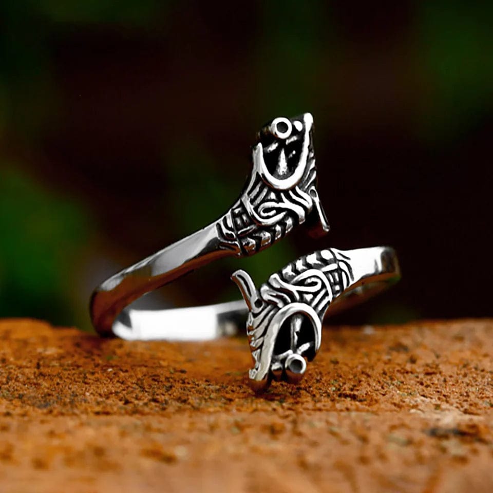 Bague Ajustable Dragon Viking