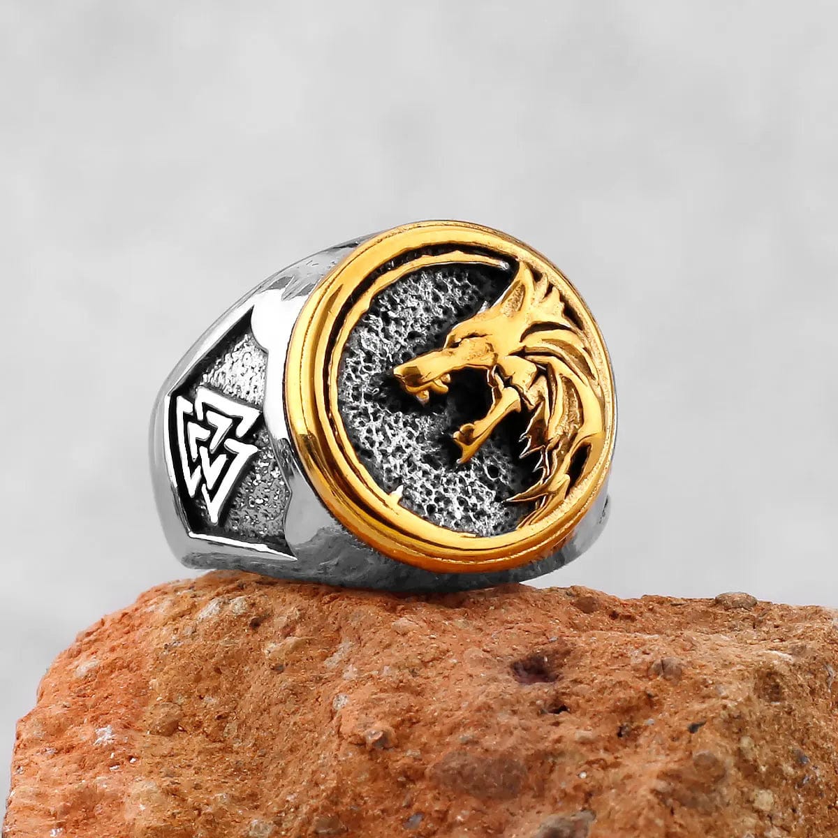 Bague Loup viking Doré / 7