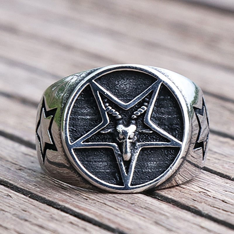 Bague Pentagramme Baphomet