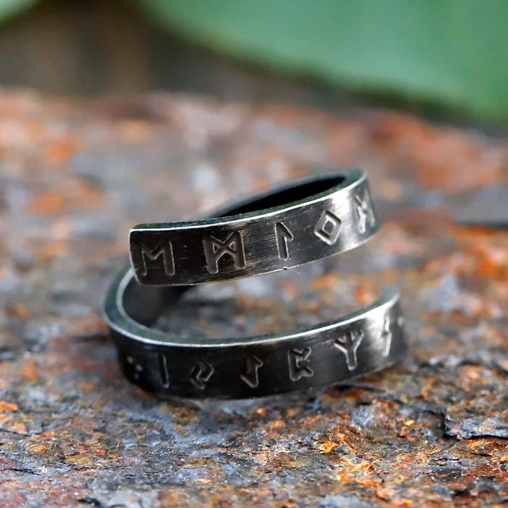 Bague Runes Viking Ajustable Antique / 7