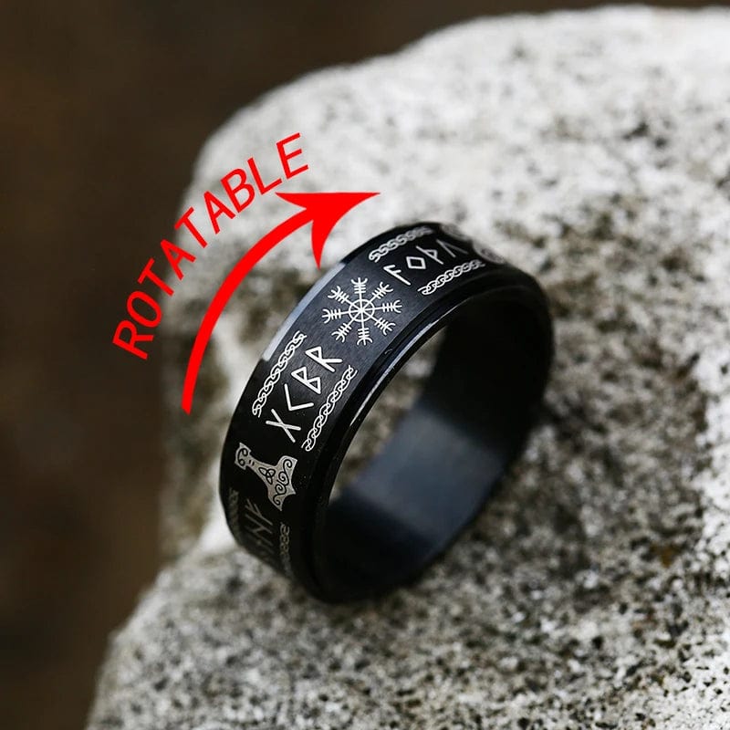 Bague Viking Anti-Stress Noir / 7