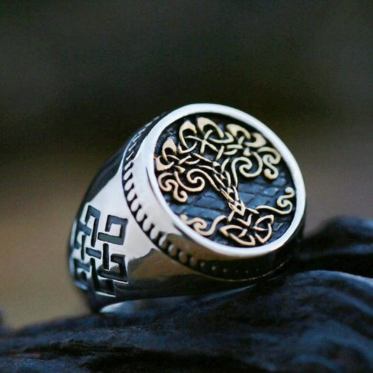 Bague Viking Yggdrasil, l'arbre de vie Or / 7