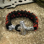 Bracelet à corde Viking Argenté - Mjolnir - Vignette | Médiéfan