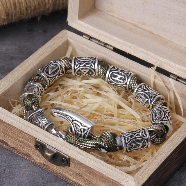 Bracelet Hache Viking Vert / 19 cm