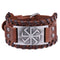 Bracelet Viking en Cuir Kolovrat Marron