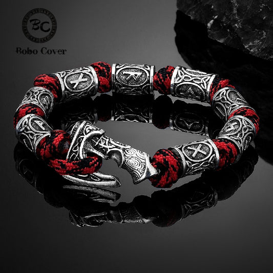 Bracelet à corde - Hache Runique Viking