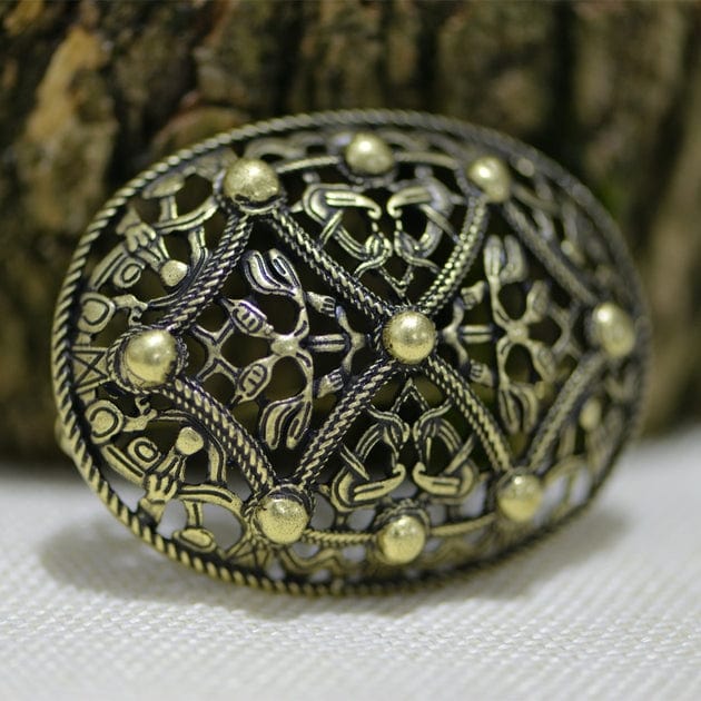 Broche de Viking - Motif maillé Or