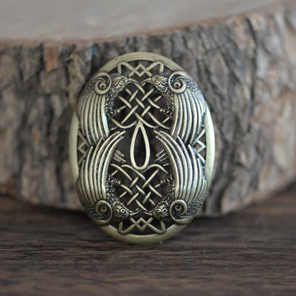 Broche Viking - Les Corbeaux d'Odin Or