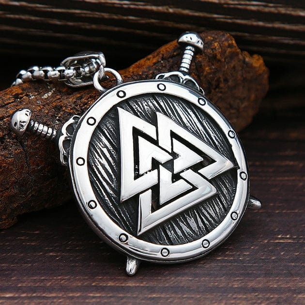 Pendentif Valknut sur Bouclier