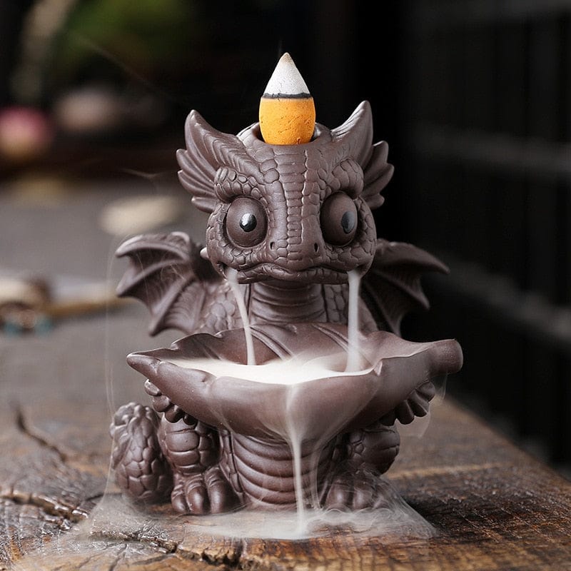 Porte Encens Dragon Mignon Noir