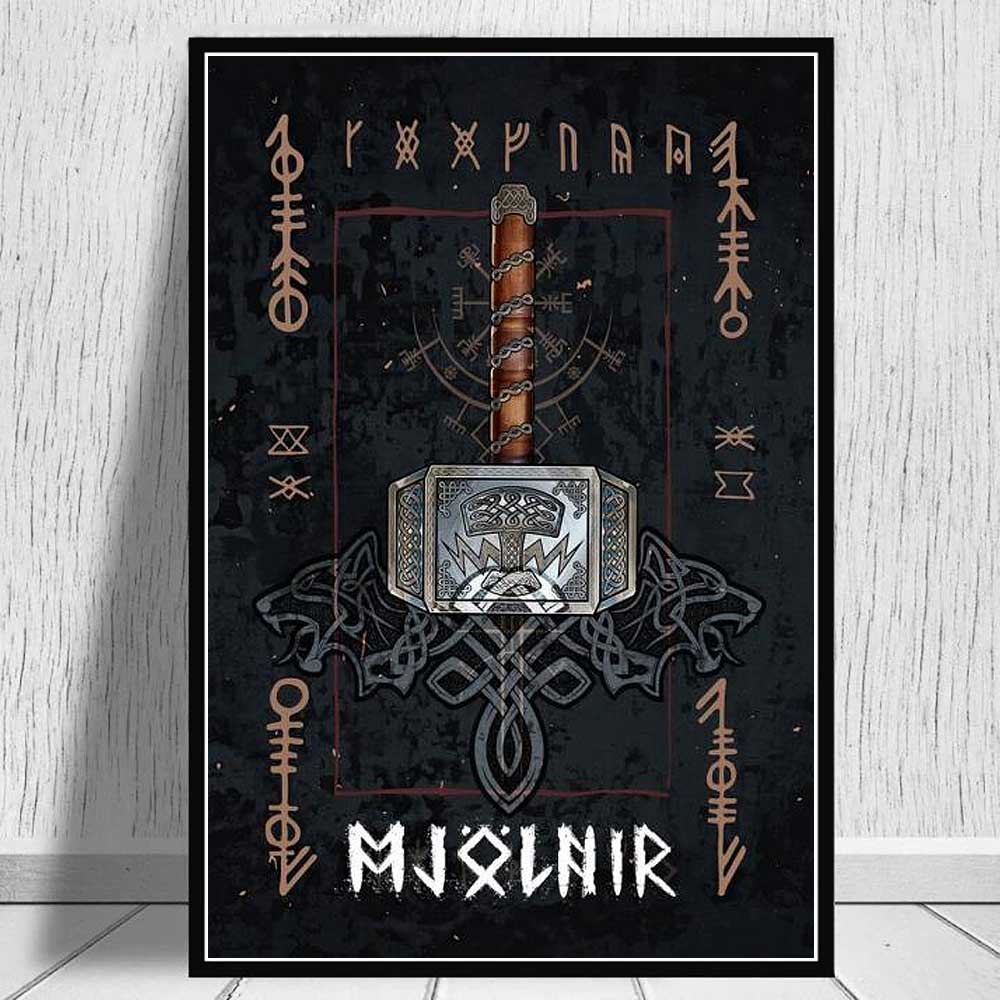 Poster Mythologie Nordique Mjolnir / 20 x 30 cm